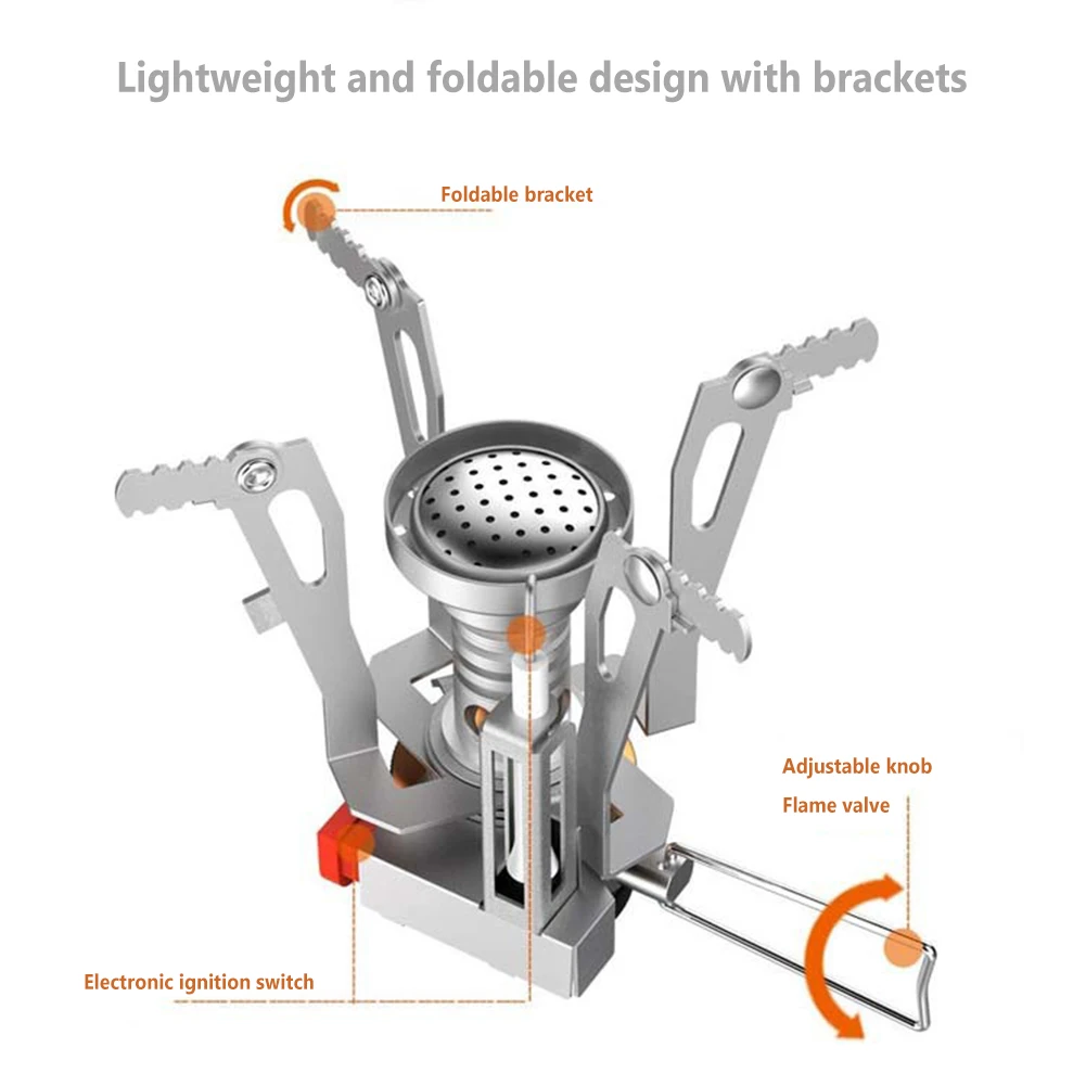 Портативные мини-плиты для кемпинга с пьезозажиганием и регулируемым клапаном
