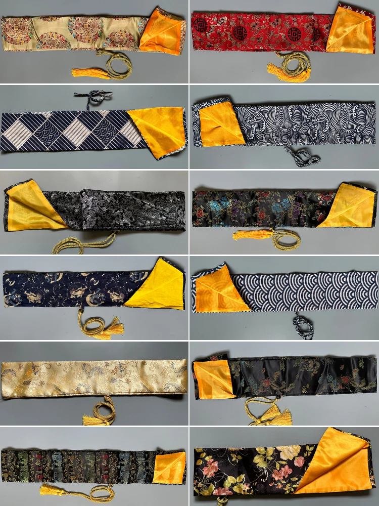 Bolsa de espada de seda sintética, Estuche de transporte para Samurai japonés Katana Wakizashi, soporte, opción de varios colores, nuevo