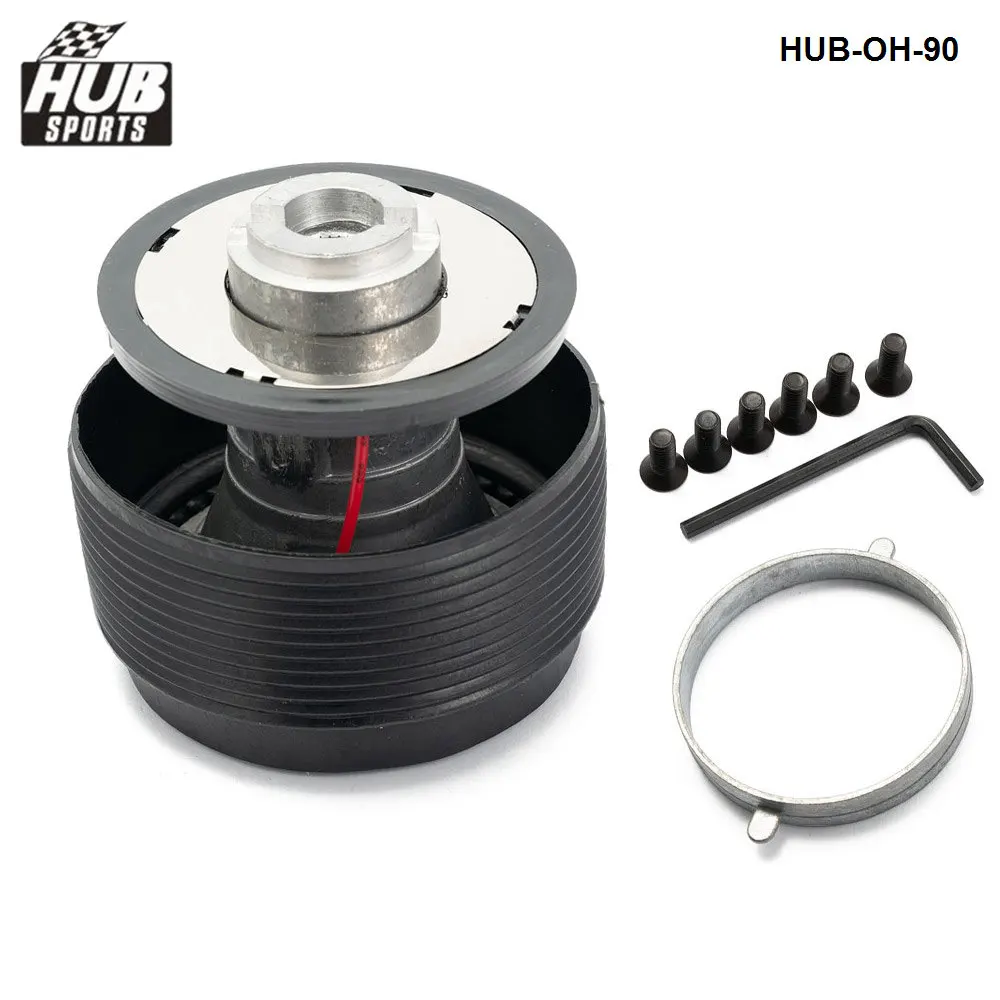 Racing Steering Wheel Hub Adapter Boss Kit For Honda Civic 88-91/ Integra 90-93 Fit 6-Hole Steering Wheel Black HUB-OH-90