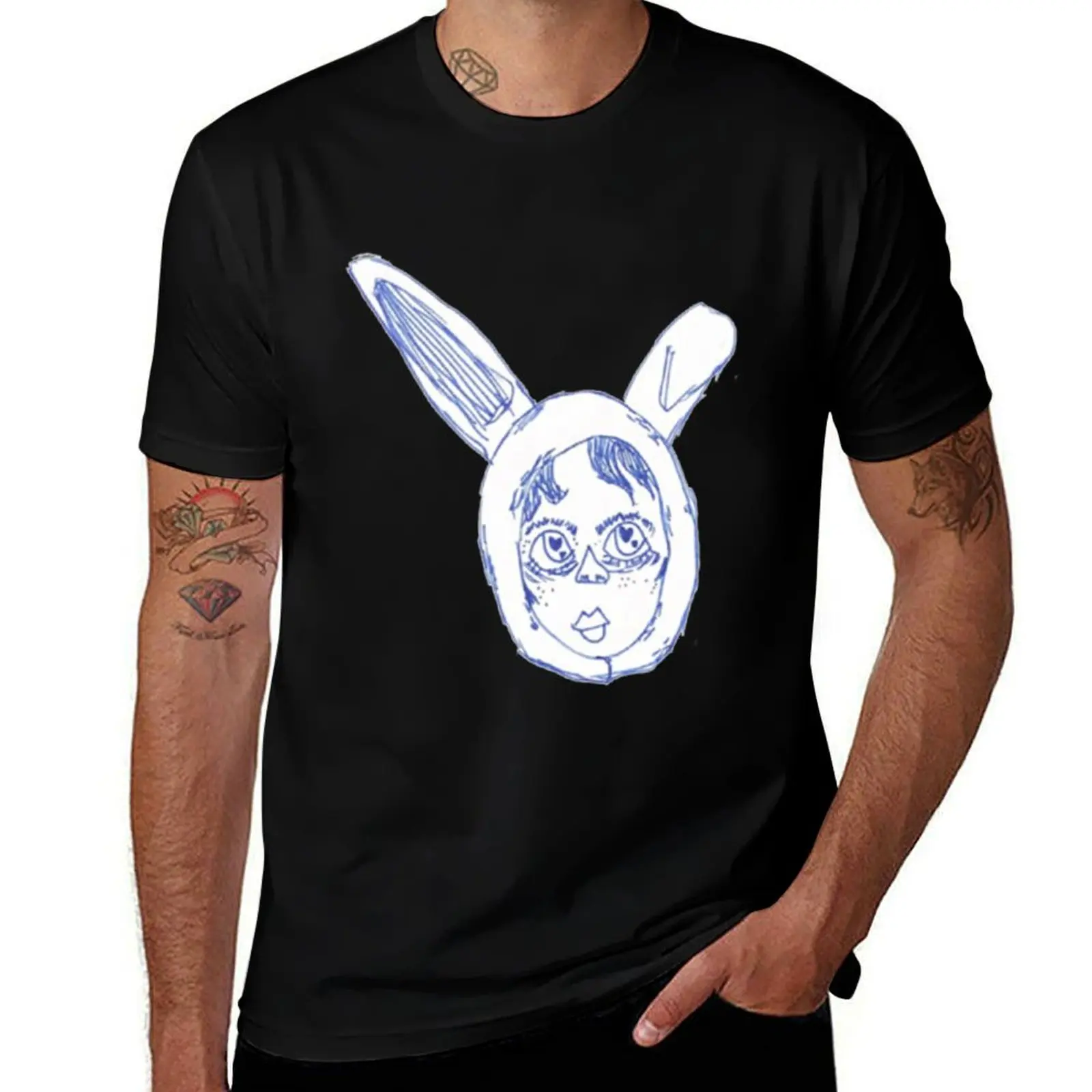 

Милая футболка с кроликом enya enjajaja, мужские хлопковые мягкие забавные футболки, мужская футболка