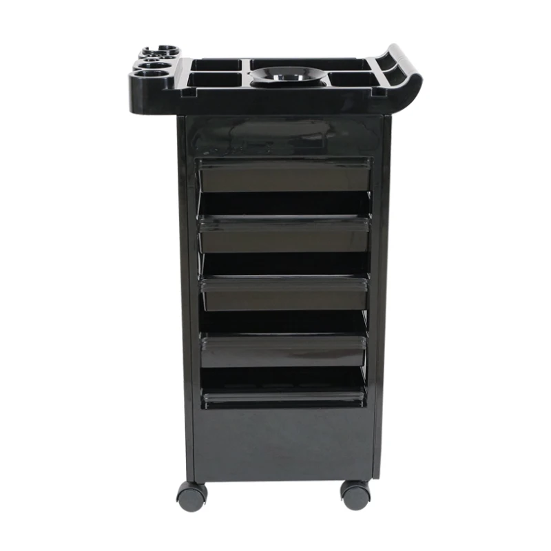 Rolling Hair Salon Trolley with Drawers Mobile Beauty Spa Cart for Shampoo, Dryer Holder & Tools, Customizable Barber Trolley