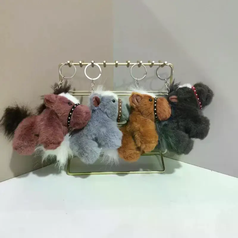 1 pz simulazione pony bambola zaino accessorio creativo cartone animato cavallo peluche bambola portachiavi ciondolo borsa carino