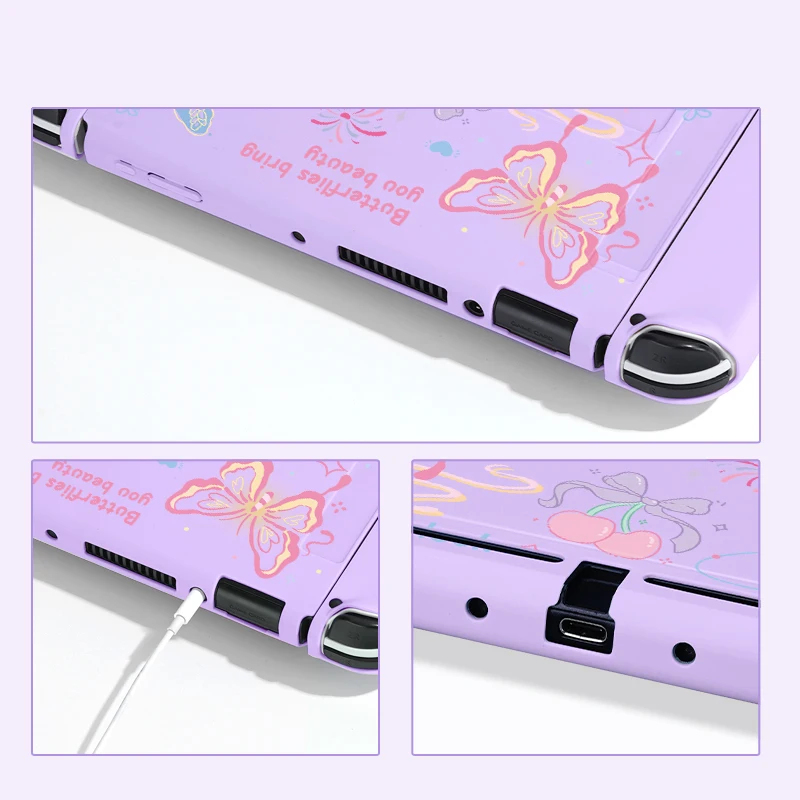 Colorful Butterfly Protective Case for Switch Oled, Soft TPU Slim Cover for Nintendo Switch Console,NS Game Accessorie