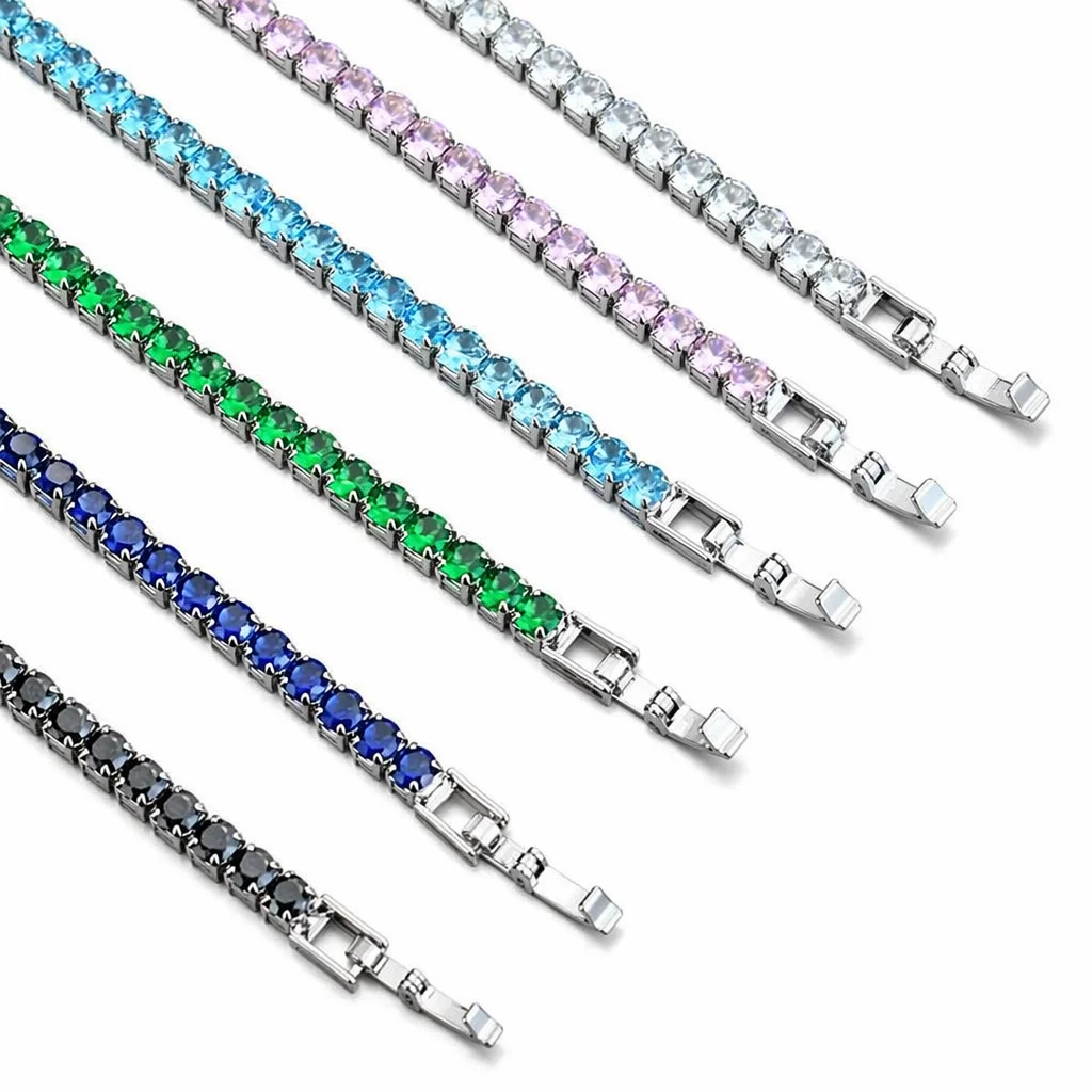 Pulseira Tennis Feminina de Zircônia Microincrustada 4mm, Nova Coleção 2026, Acessórios de Joalheria Atacado