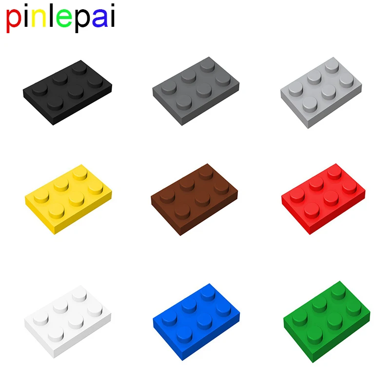 Pinlepai Bricks 3021 Brick 2x3 Building Blocks Dark Grey Plate Dots Bricks Kit De Moc Part Block Particles Dot Assembled Toys