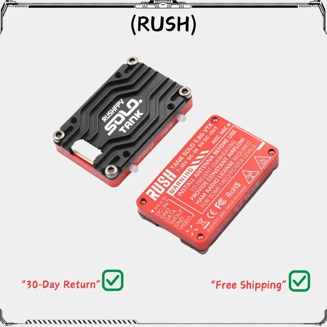 

RUSH Solo Tank 5.8G VTX Video Transmitter CNC shell 1.6W High Power Built-in Microphone Heat Dissipation Structure For RC FPV