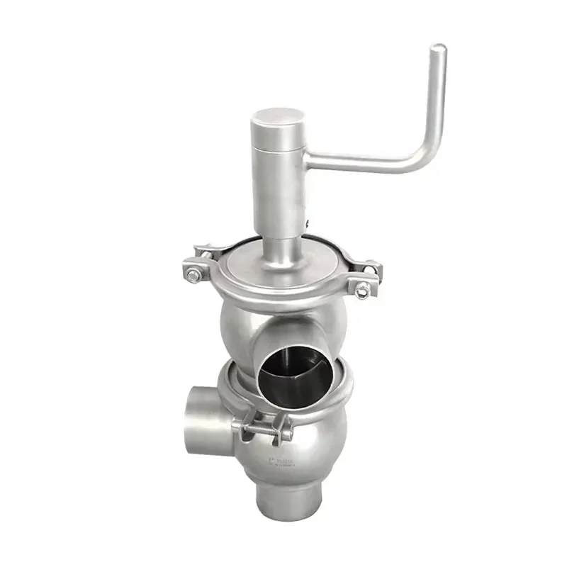 Sanitary Stainless Steel 3 Way Ball Valve Food Grade Manual Diversion Pipe Fitting for Brewing Dairy Industry High Quality