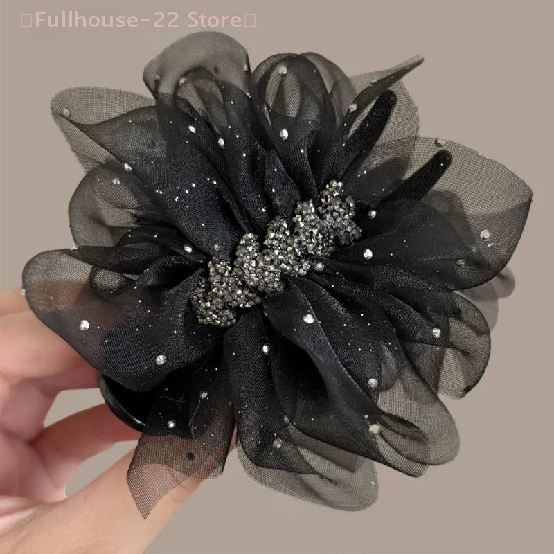 【MAX-22】1Pc Elegant Wheat Spike Butterfly Knot Hair Clip For Women Back Of Head Chignon Tail Clip Versatile Shark Clamp