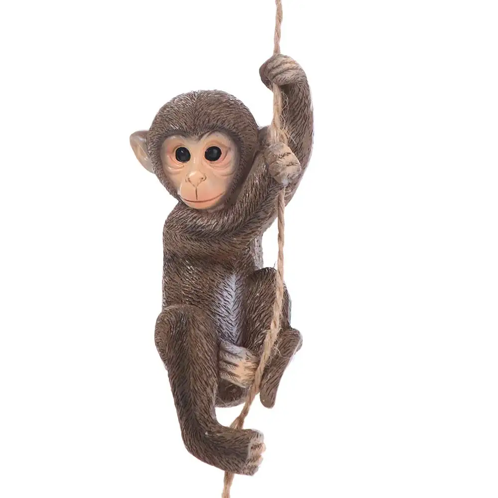 

Cute Garden Climbing Monkey Figurine Handmade Resin Crafts Monkey Hanging Ornament Weatherproof Animal Statue