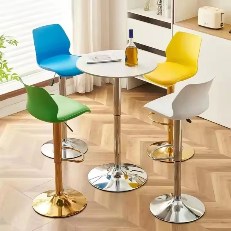 Bar Stool High Plastic Seats and Metal Frames Cheap Living Room Suitable Bar Chairs