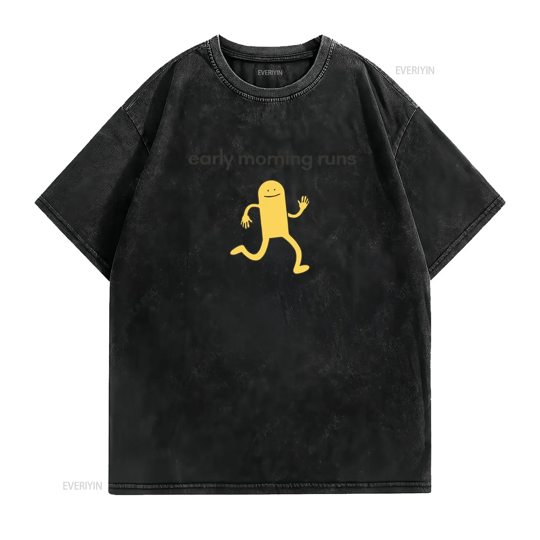 Early Morning Run T Shirt Daily Motivation Casual Workout Streetwear for Runners vintage Washed Stylish Unisex
