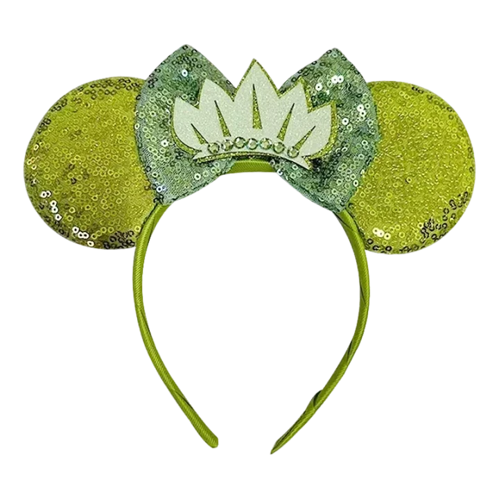 Disney The Princess and the Frog Ear Headband for Adults Mickey Mouse Naveen Tiana Ears Hairbands Women Sequins Bows Accessories