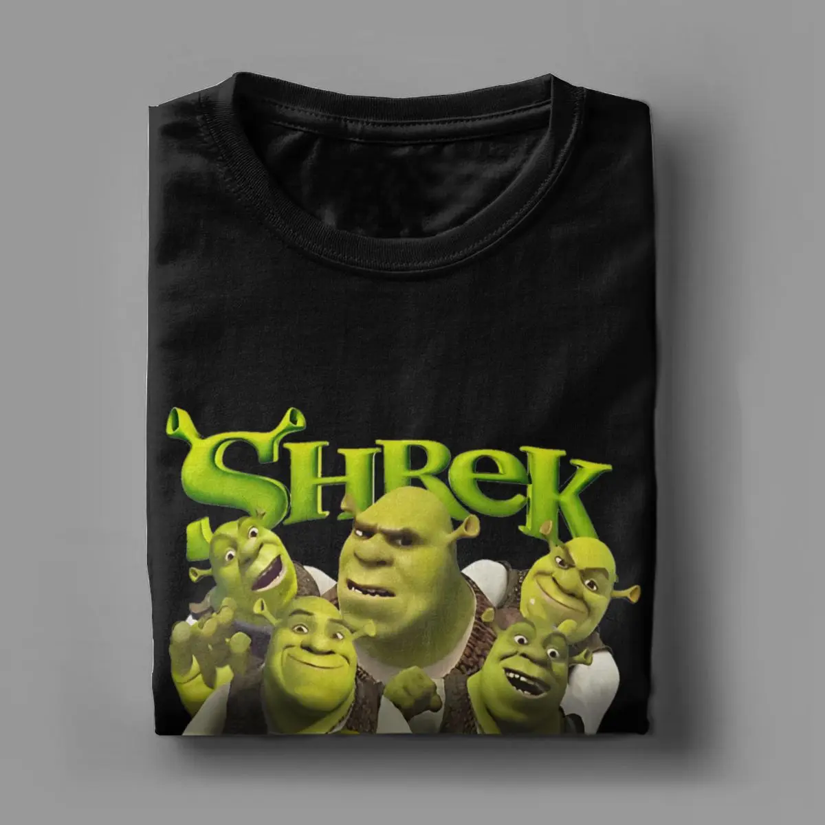 Men\'s Shrek Collage Classic T Shirts 100% Cotton Tops Vintage Short Sleeve O Neck Tee Shirt Summer T-Shirt