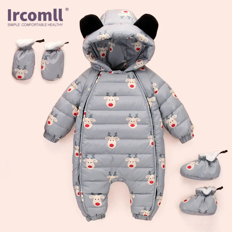 New Year Baby Romper Duck Down Newborn Clothing Bear Hooded Boys Girls Overalls Winter Wear Infant one-pieces Clothes