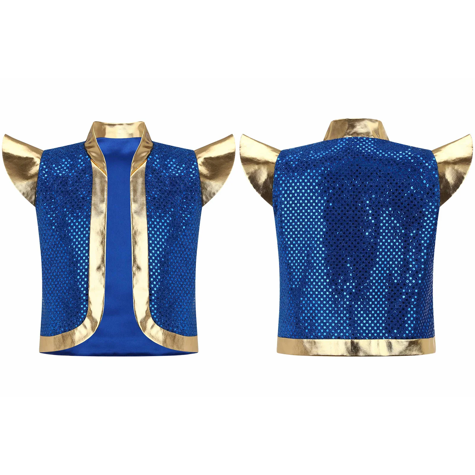 سترات عربية للأولاد صدريات معدنية سترة خرافية شرقية زي الأمير العربي ترتر أزياء تنكرية لأداء المسرح #2