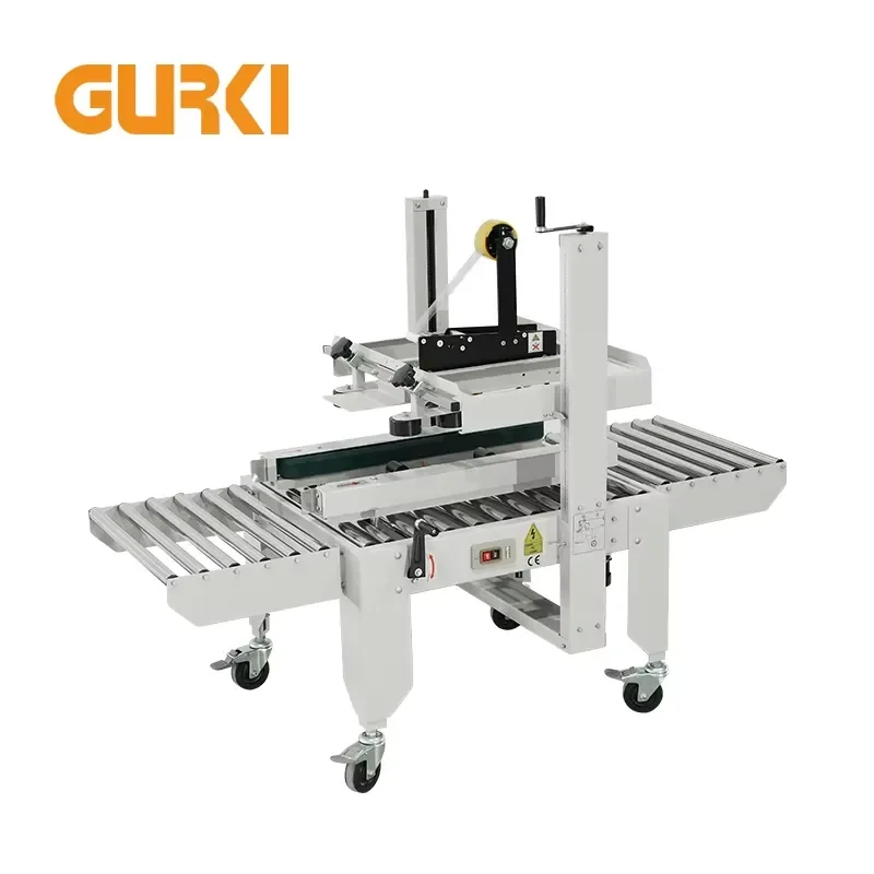 GURKI Semi-Automatic Taping Carton Case Tapping Machine Auto Sealing Tape Close Carton Machine