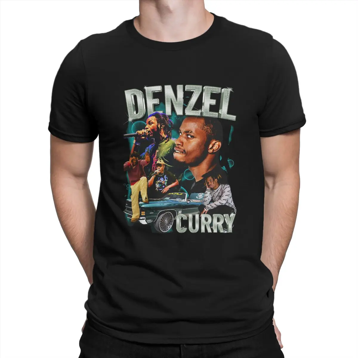 Denzel Curry Newest TShirt for Men 90s Poster Round Collar Pure Cotton T Shirt Hip Hop Gift Clothes Streetwear