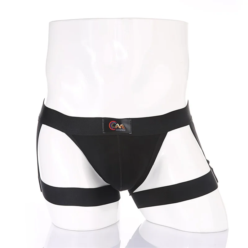Men's Sexy Briefs Thigh Suspender Sexy Strap Underwear Comfortable Bikini Solid Color Breathable Underpants Man Home Lingerie