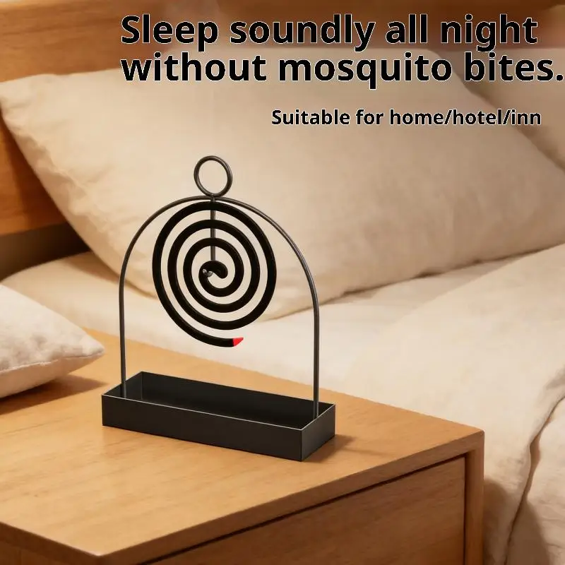 *Creative Mosquito Coil Holder With Tray Nordic Style Spiral Summer Iron Mosquito Repellent Incenses Rack Plate Home Accessories