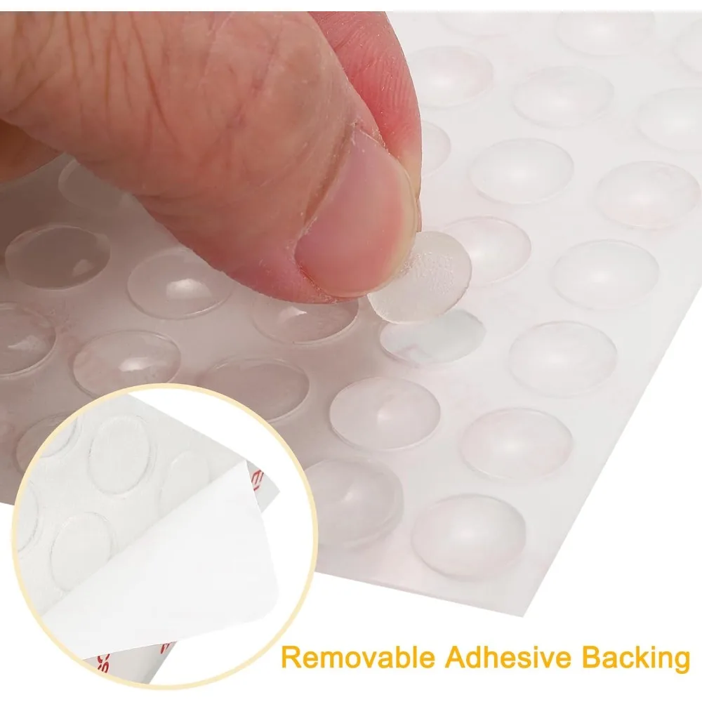 100Pcs Cabinet Door Bumpers Small Self-Adhesive Clear Rubber Cupboard Door Feet Cabinet Pads for Door Furniture Drawer, 10x3mm view 3