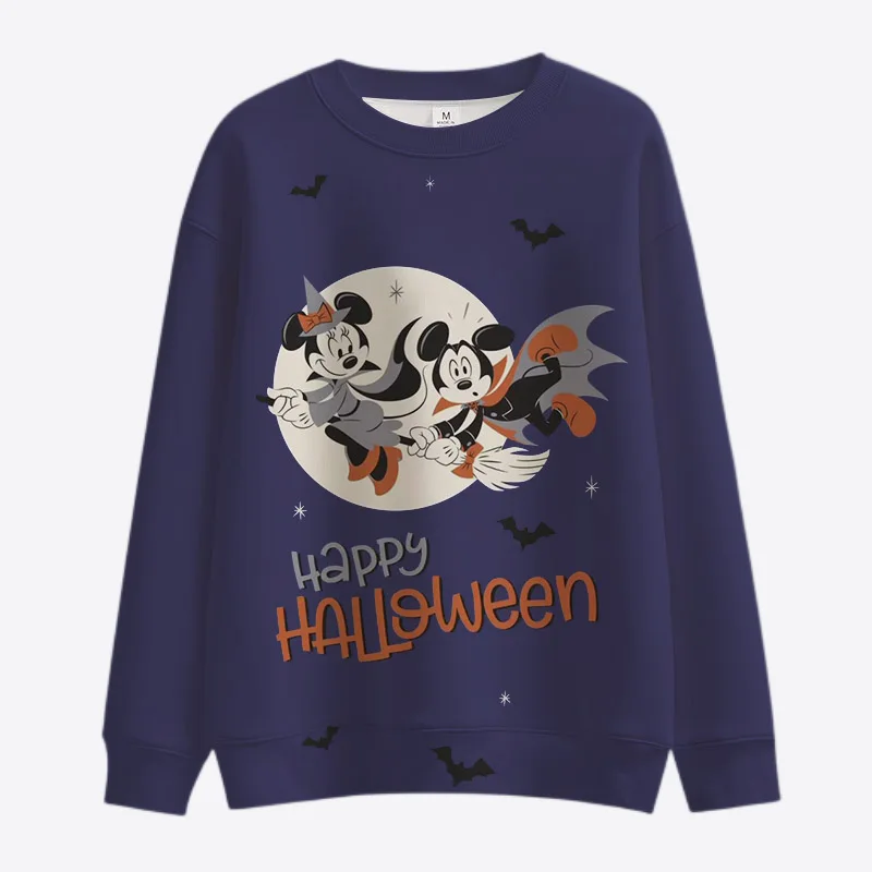 Outono 2022 horror dia das bruxas disney marca ponto e mickey minnie tripulação pescoço casual moletom masculino pulôver manga longa topo
