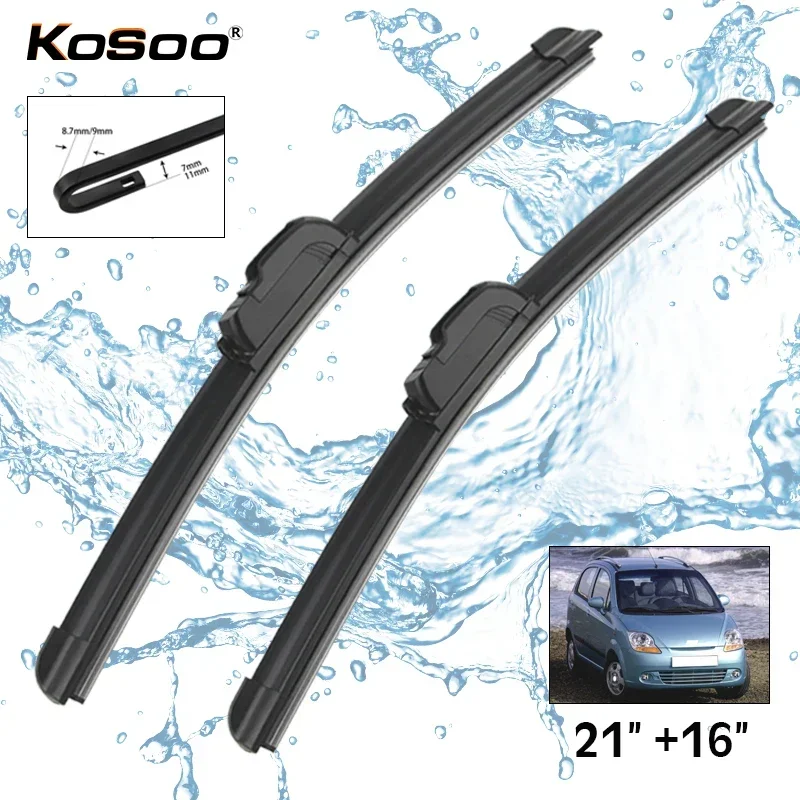 Car Wiper For Chevrolet Spark 2003-2005 Windshield Rubber Silicon Refill Front Window Wiper 21"+16" Auto Accessories