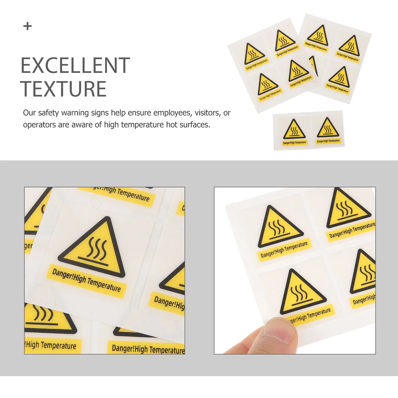 10 قطعة ملصقات تحذيرية لدرجة الحرارة العالية تحذير سطح ساخن لا تلمس شارات السلامة للمعدات تسمية تنبيه الحرق #5