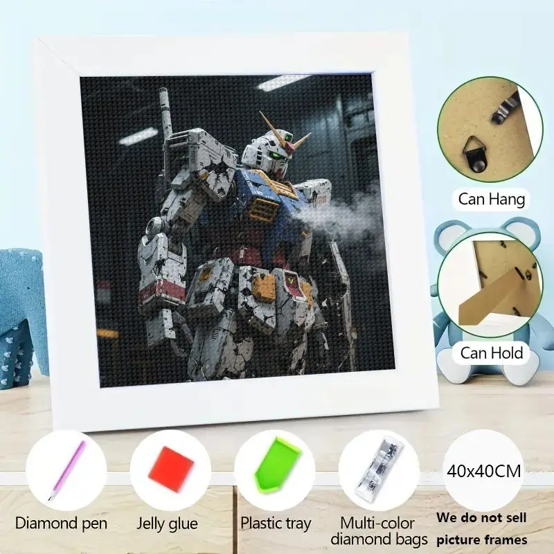 

1 шт. 5D DIY полный дрель комплект алмазной живописи, Epic Gundam Mecha Robot Sci-Fi аниме фигурка настенное искусство, 40x40 см алмазная вышивка Mos