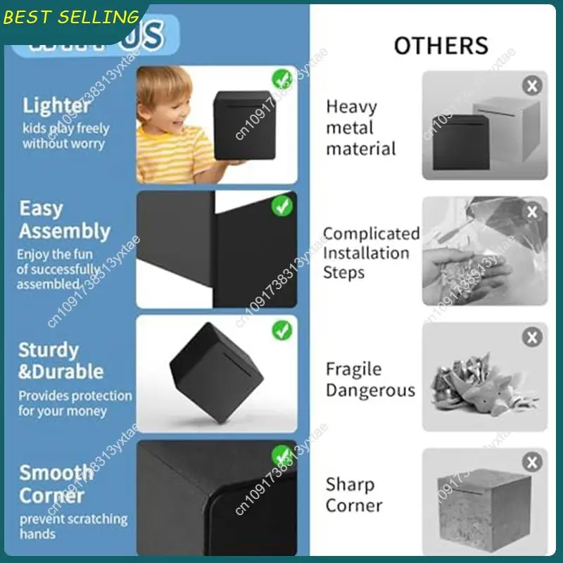 

N09R-Скарбничка для взрослых, только копилка из нержавеющей стали можно входит и выйти, неоткрываемая копилка, прочная, простая в использовании