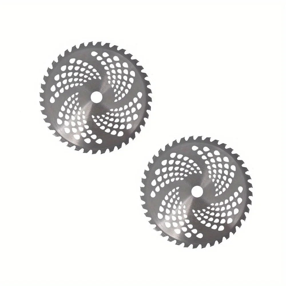Autoparts 2-Set 10Inch 40T Carbide Tip Brush Blades Replacement for Chainsaw Tooth Steel Brush Cutter