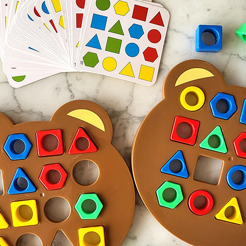 Puzzle per bambini Forma geometrica Scheda di abbinamento rapido, Puzzle di colori e forme Giochi di apprendimento Giocattolo per bambini Ragazzi Ragazze