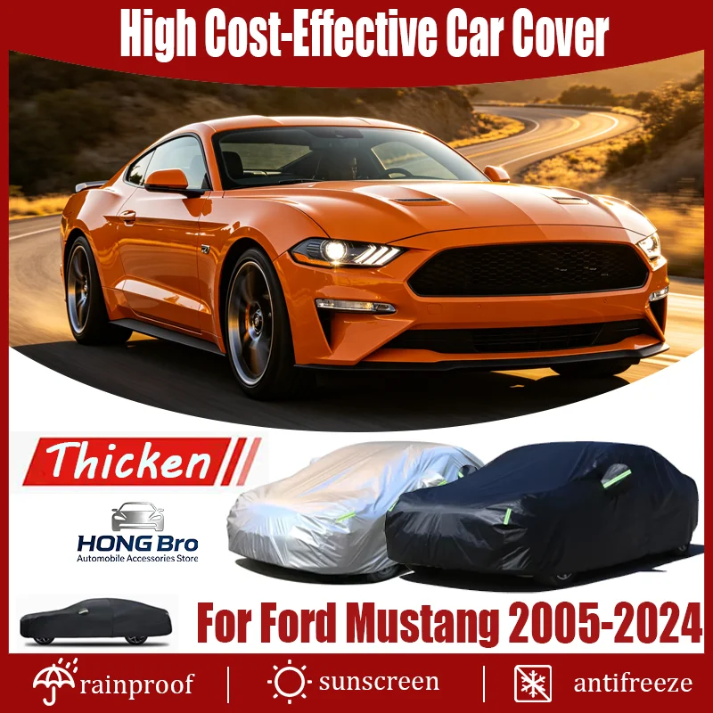 

For Ford Mustang 2005-2024 Waterproof Car Cover Windproof Bands, Snow Rain Dust Hail Resistant car covers