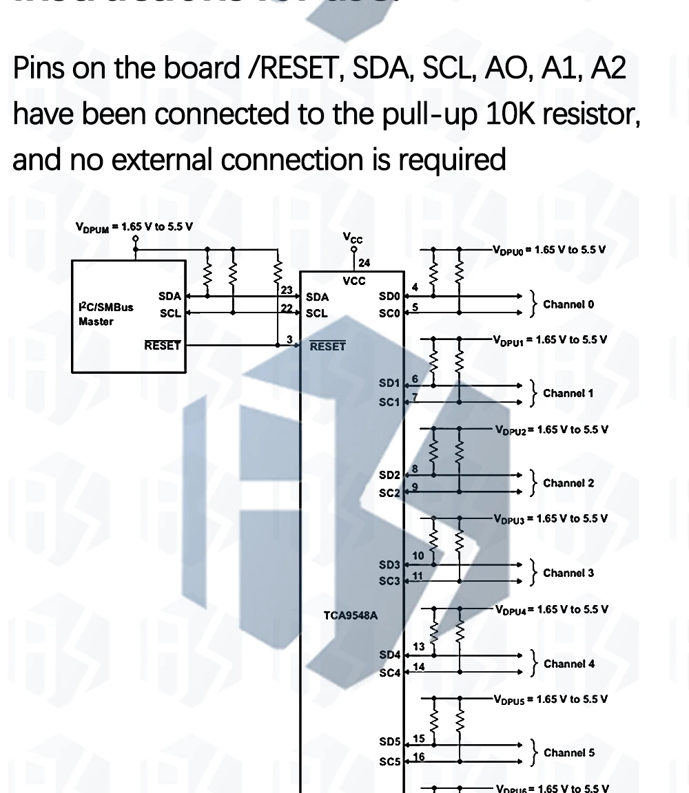 PCA9548 TCA9548 TCA9548A 1 bis 8 Kanal I2C IIC Multiplexer Breakout-Modul Erweiterungsplatine für Arduino – Detail 8