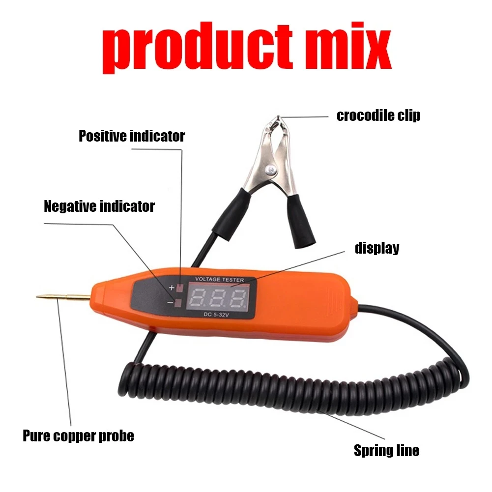 Máquina de sonda de electricista automática, herramientas para coche, 32V/24V/5V, bolígrafo de prueba de circuito eléctrico para coche, Detector de