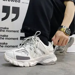 Fashion Stylish White Dad Running Shoes Adult Platform Trainers Chunky Sneakers For Women Men Sport Thick Sole Footwear Tripls