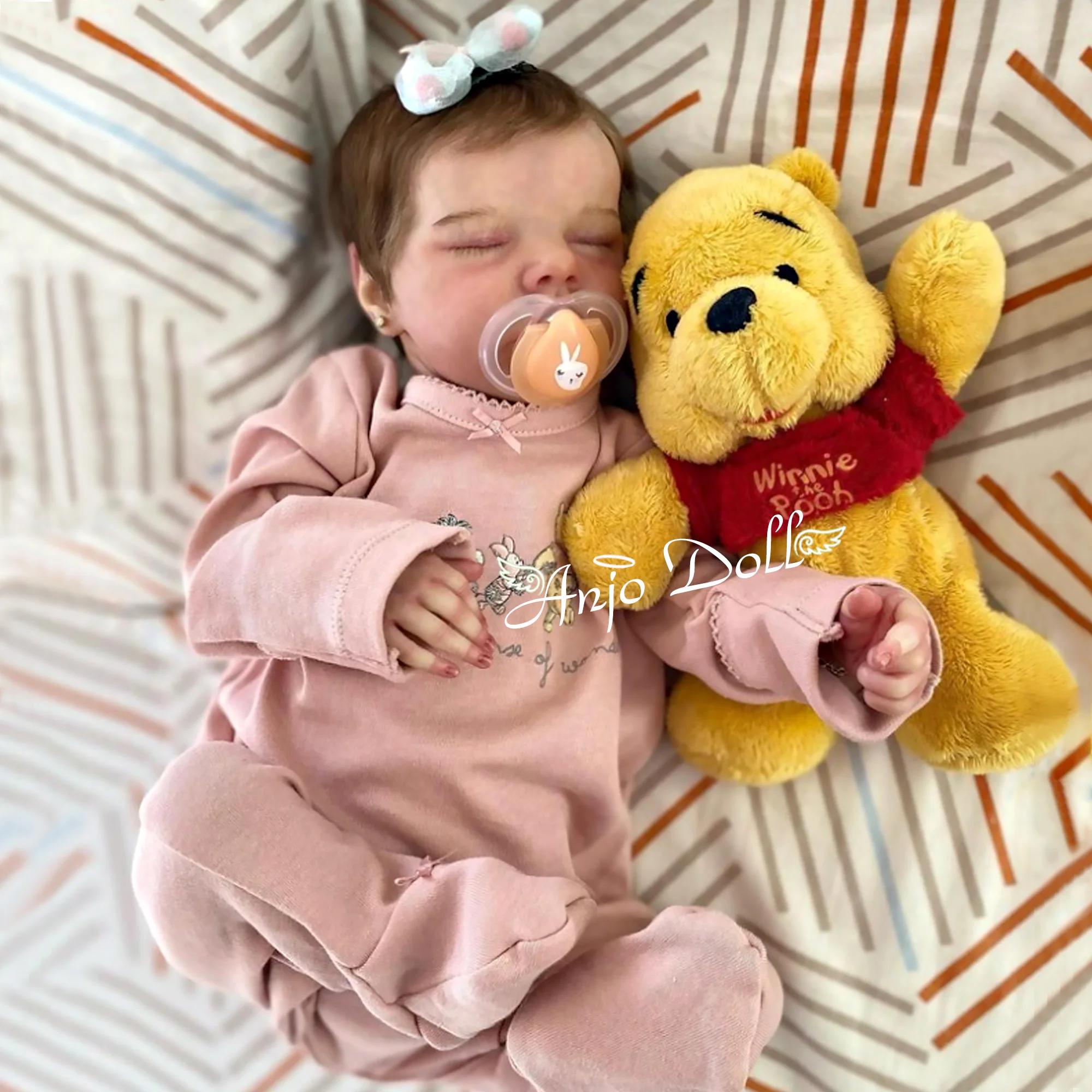 

16 Inch Twins A&B Handmade Painted Bebé Reborn Dolls Lifelike Reborn Doll With Rooted Hair Doll Toys Muñecas Para Niñas