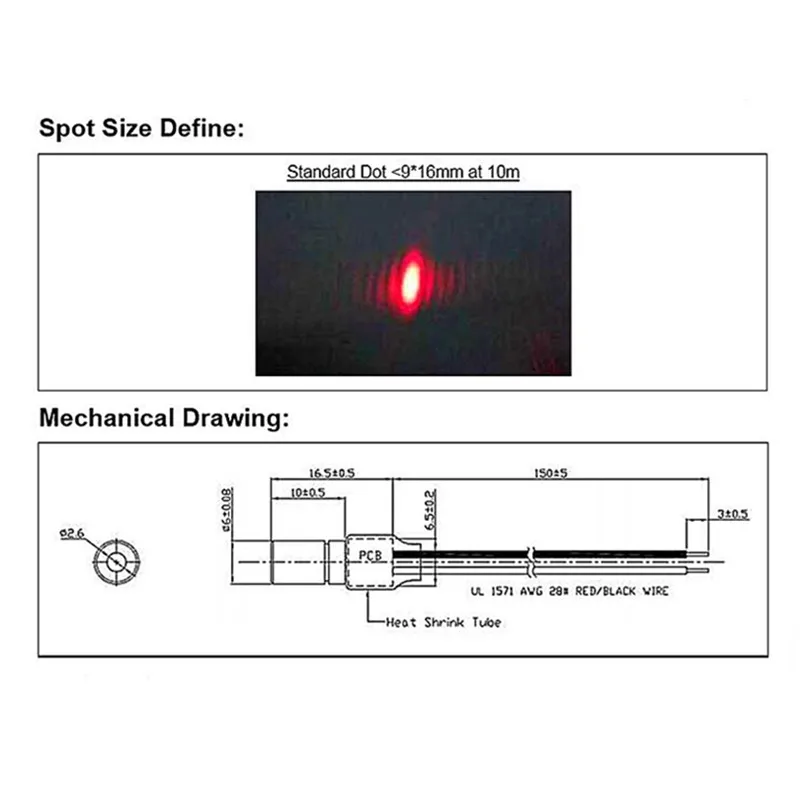 Modulo laser laser D6x10mm 650nm Red Dot Laser 10mW (Focus personalizzato)