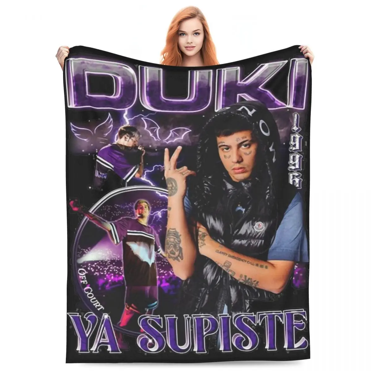 

Duki Music Rapper Flannel Blanket Singer Super Warm Bedding Throws for Couch Bed Airplane Travel Cute Bedspread Sofa Bed Cover