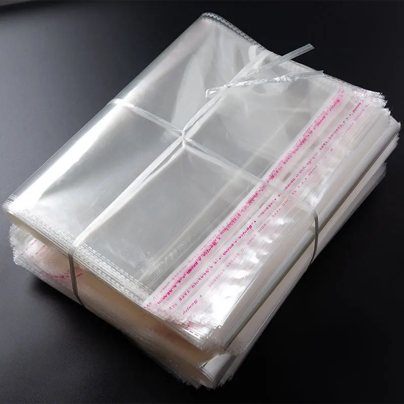 100 Pcs Clear Resealable Cellophane/BOPP/Poly Bags Transparent Opp Bag Packing Plastic Bags Self Adhesive Seal