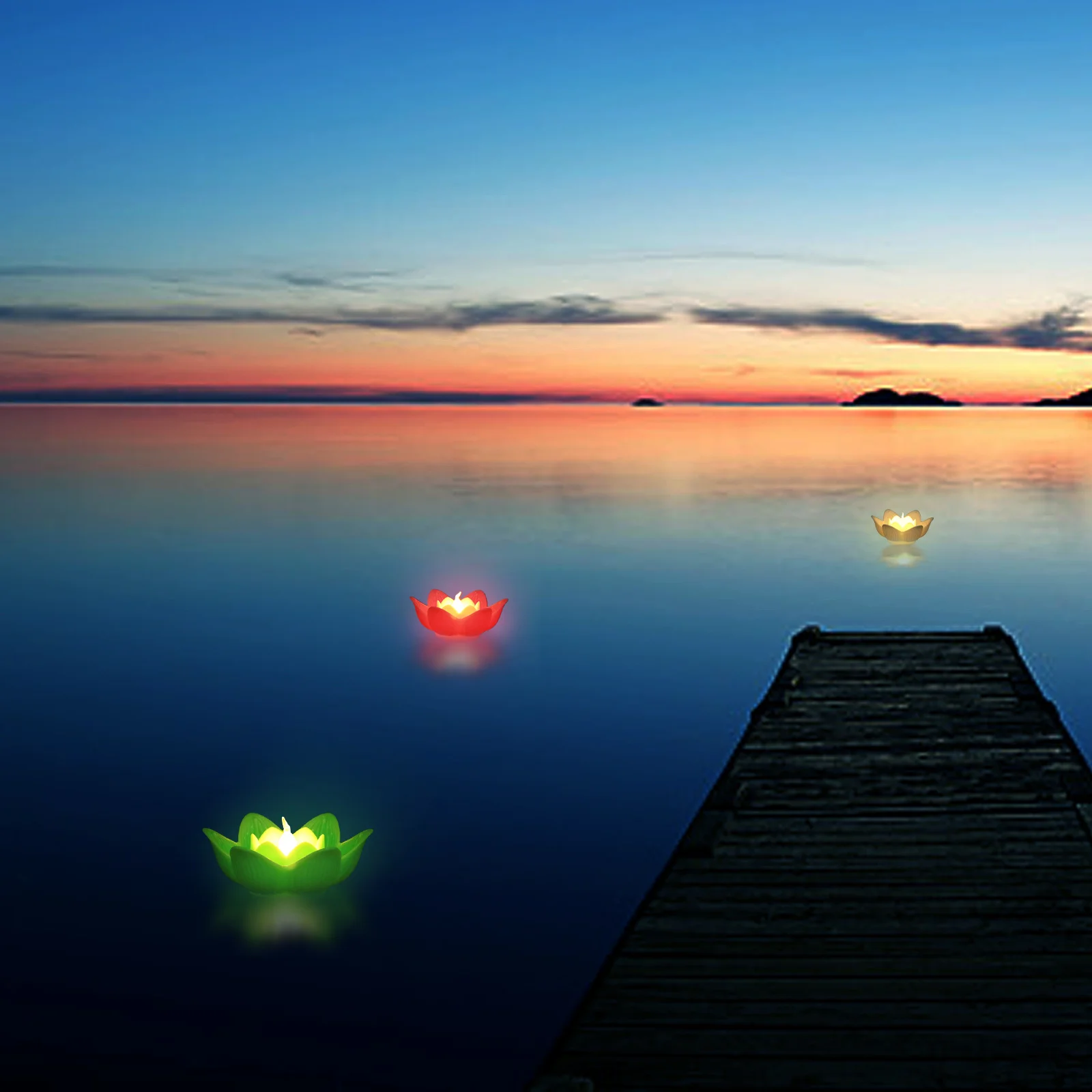 

12Pcs LED Lotus Lantern Water Lamp Romantic Garden Pond Light Creative Festival Decoration Blessing Night Light