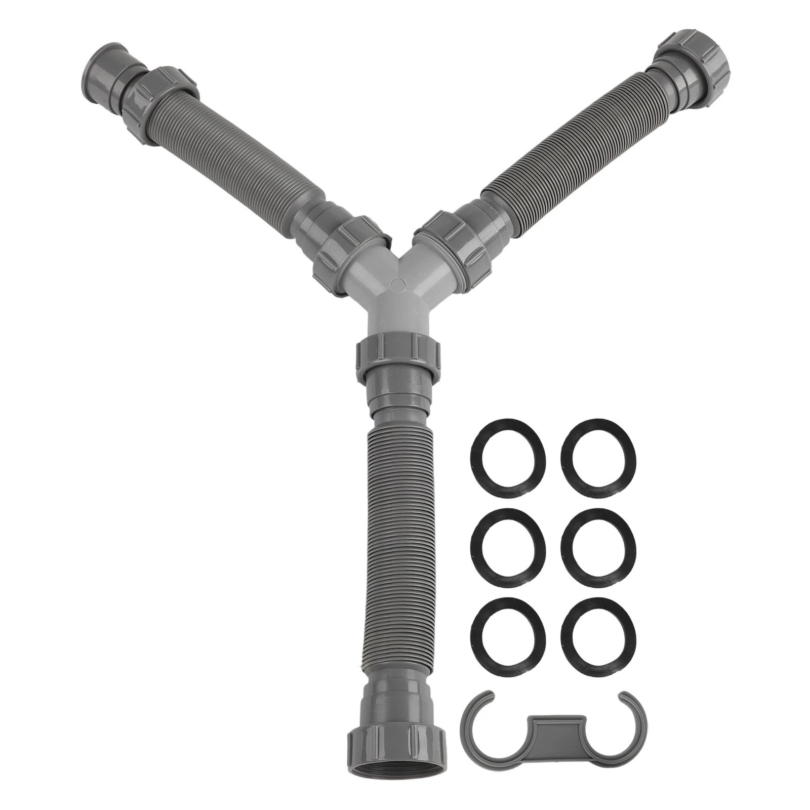 Adjustable Plumbing Drain Pipes Errosion Resistant Pipes 20 To 80 Cm Double Sink Drain Kit Multiple Components Included