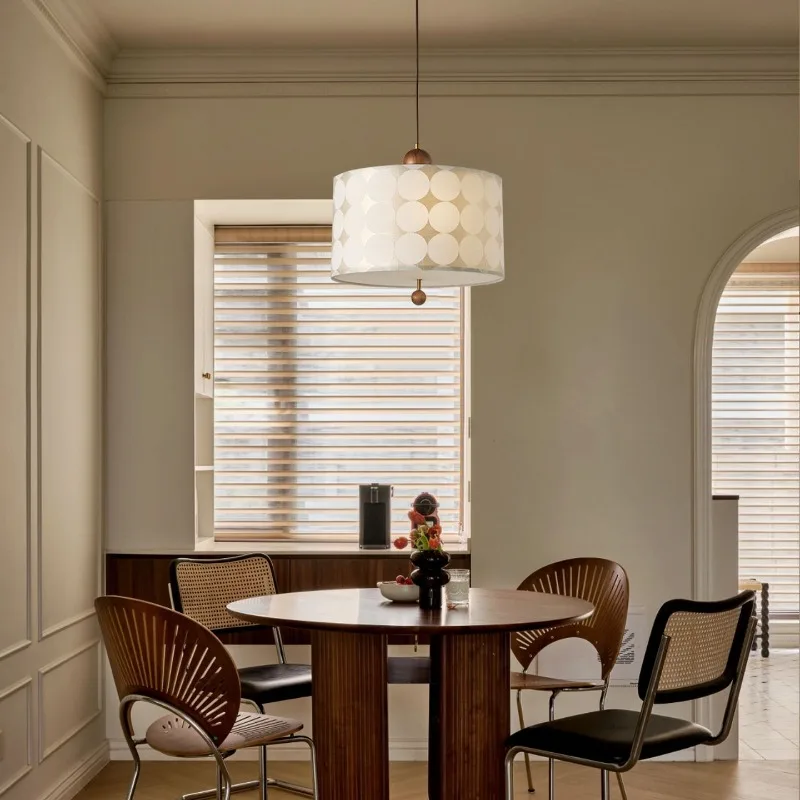 

French Vintage Mid Century Cream Style Glass Brass Chandelier Main Ceiling Pendant Light for Master Bedroom Dining Study