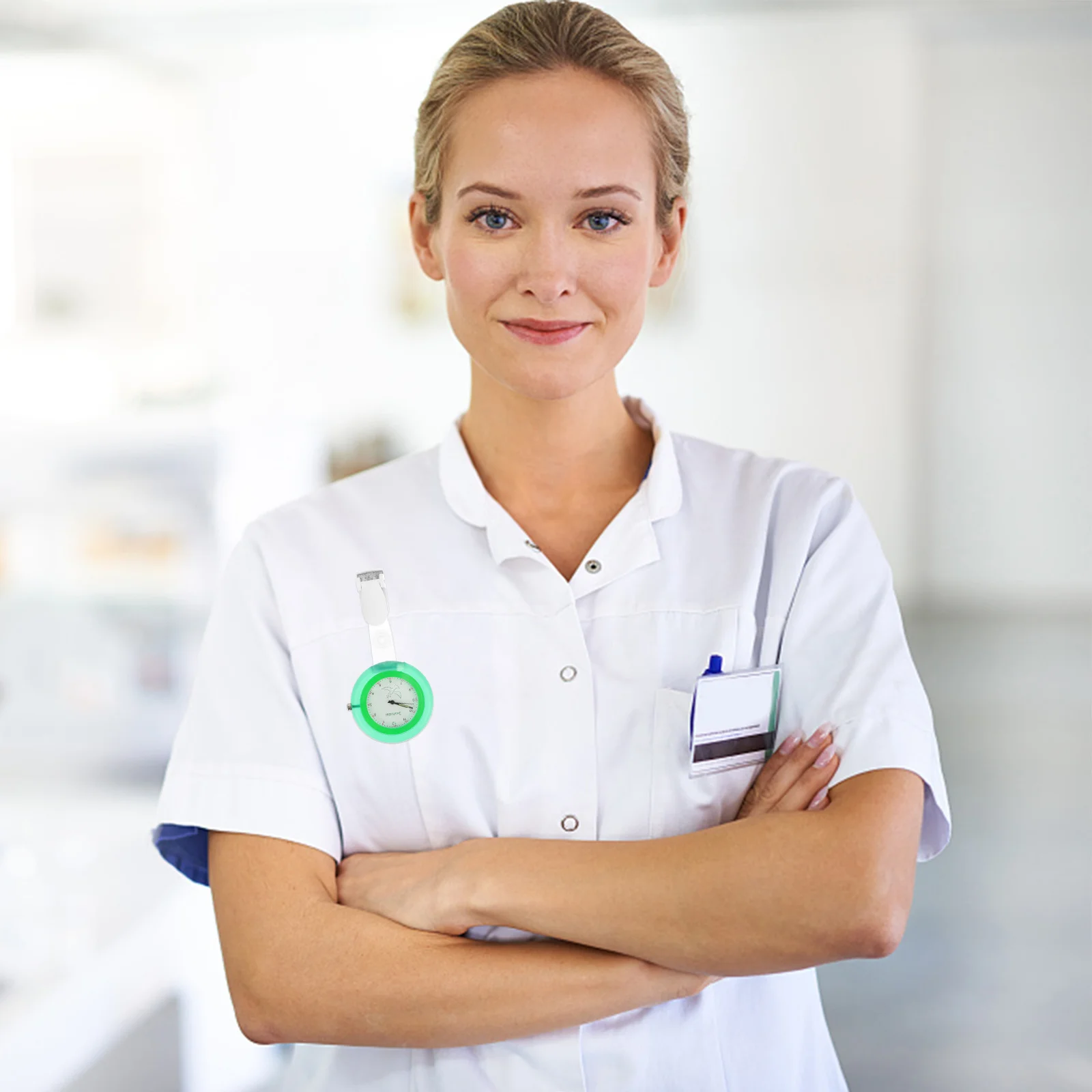 ساعة جيب كوارتز قوية للممرضات، نوع المشبك، ساعة معلقة، حركة دقيقة، هدية للممرضات، حمامة السلام و