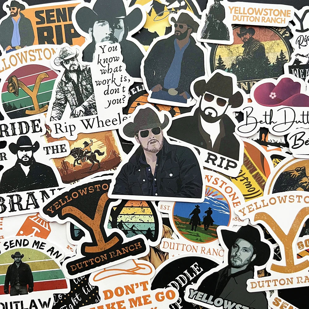 50Pcs TV Season Yellowstone Red Dead Redemption Stickers For Notebook Skateboard Bicycle Motorcycle DIY Waterproof Toys Sticker