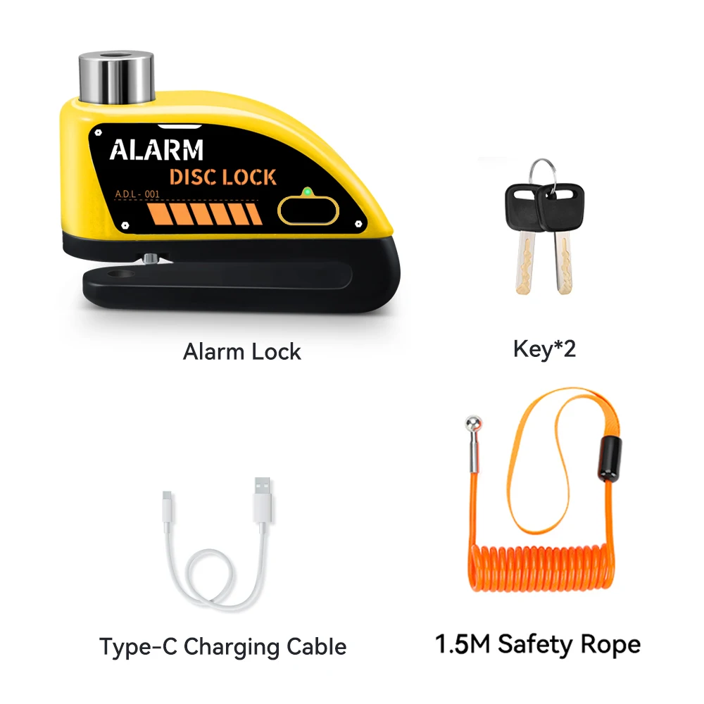 Extractme Motorfiets Alarm Schijfrem Slot 120dB Fietswiel Schijf Hangslot Beveiliging Anti-Diefstal Slot Scooter Alarma Motocicleta
