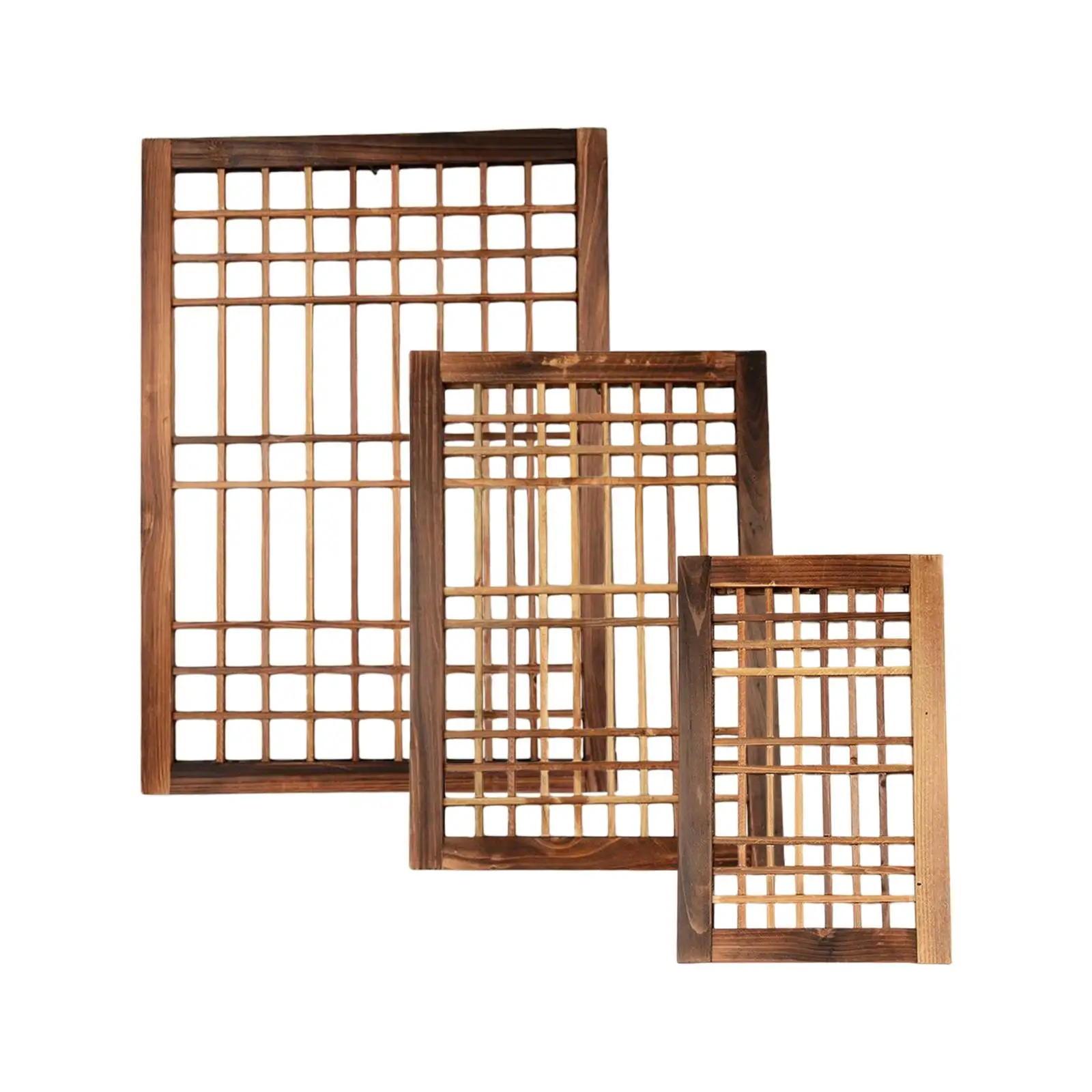 Wooden Window Frame Lattice Window Pane for Entryways, Living Room Easy to