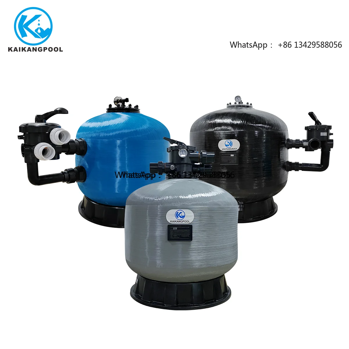 

Factory Supply Fiberglass Pool Filters Swimming Pool Sand Filter with Side or Top Mounted Valve