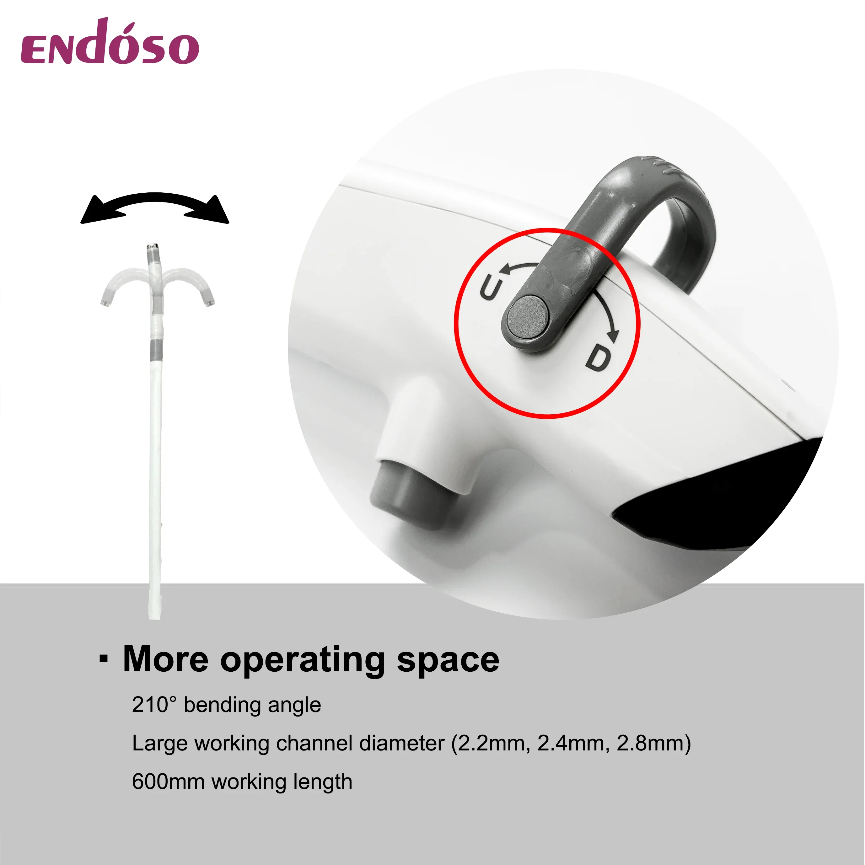 Endoscopio desechable Nasal ENT, bronceoscopio de vídeo de fibra óptica, endoscopio Flexible médico 2,2 2,4 2,8mm