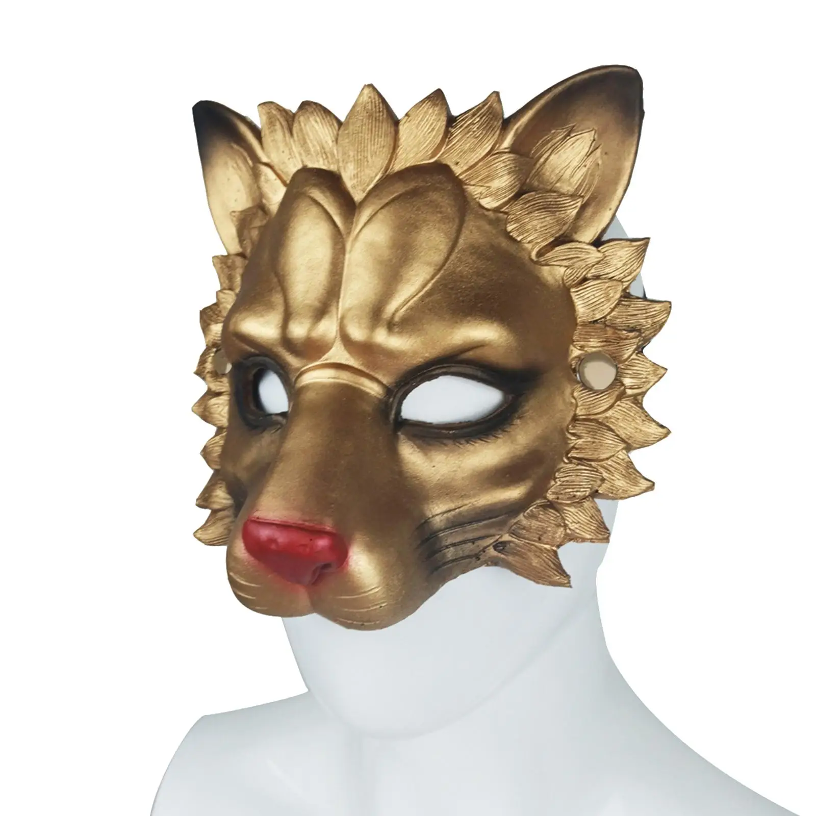 Masque de Lion demi-visage, fourniture décorative Durable 3D pour mascarade d'halloween, masque de Lion en mousse PU, fournitures de fête pour Costume adulte