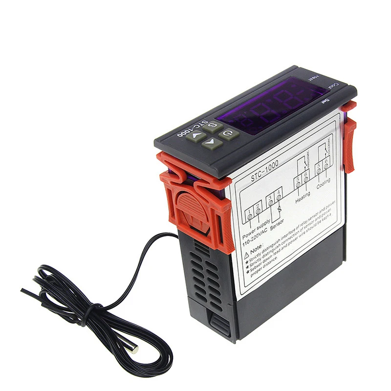 Modulo interruttore regolatore di temperatura digitale per incubatori relè termostato LED 10A riscaldamento/raffreddamento 12V/24V 100V-220V